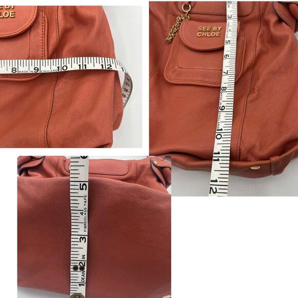 See by Chloé Cognac Leather Shoulder Bag with Removable Coin Pouch - Picture 11 of 11